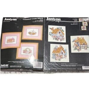 VTG Janlynn Counted Cross Stitch Kits In The Garden Birdhouses 09-53 125-161